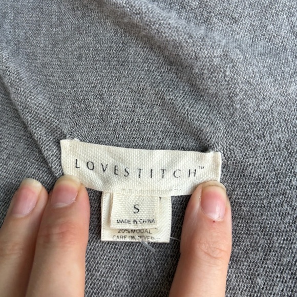 Lovestitch Asymmetrical  Fringe Cardigan - Gray - Small - Picture 7 of 9